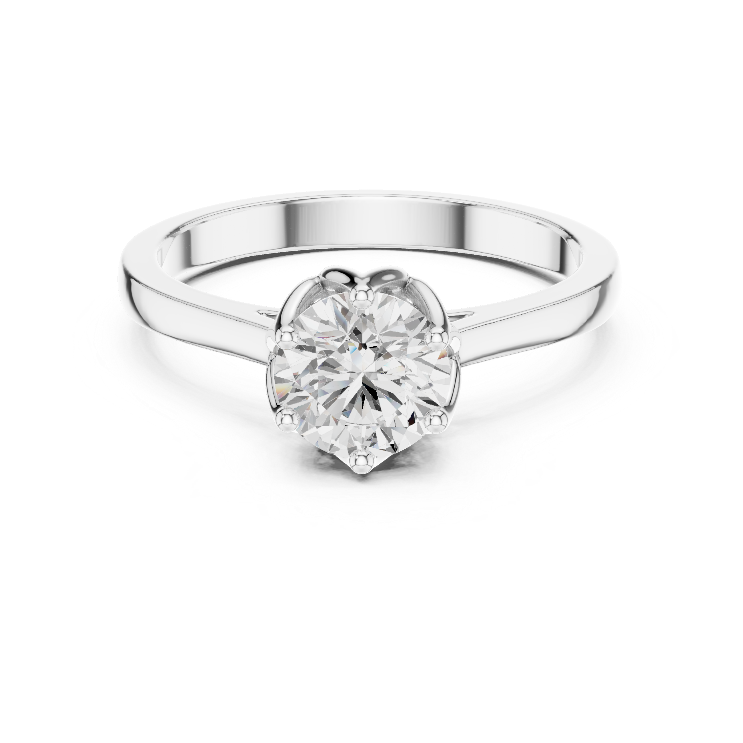 1.26 CT Round Cut Diamond Hidden Halo Pavé Engagement Ring