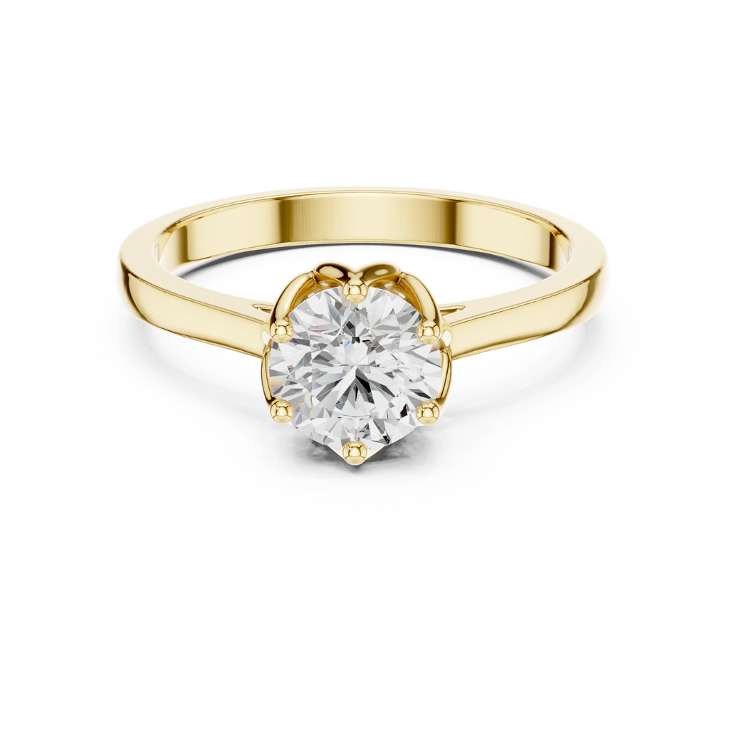 1.26 CT Round Cut Diamond Hidden Halo Pavé Engagement Ring