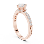 1.26 CT Round Cut Diamond Hidden Halo Pavé Engagement Ring