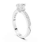 1.26 CT Round Cut Diamond Hidden Halo Pavé Engagement Ring
