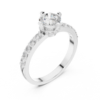 1.26 CT Round Cut Diamond Hidden Halo Pavé Engagement Ring