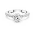 1.26 CT Round Cut Diamond Hidden Halo Pavé Engagement Ring