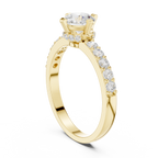 1.26 CT Round Cut Diamond Hidden Halo Pavé Engagement Ring