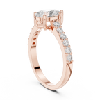 1.44 CT Pear Cut Diamond Pavé Engagement Ring