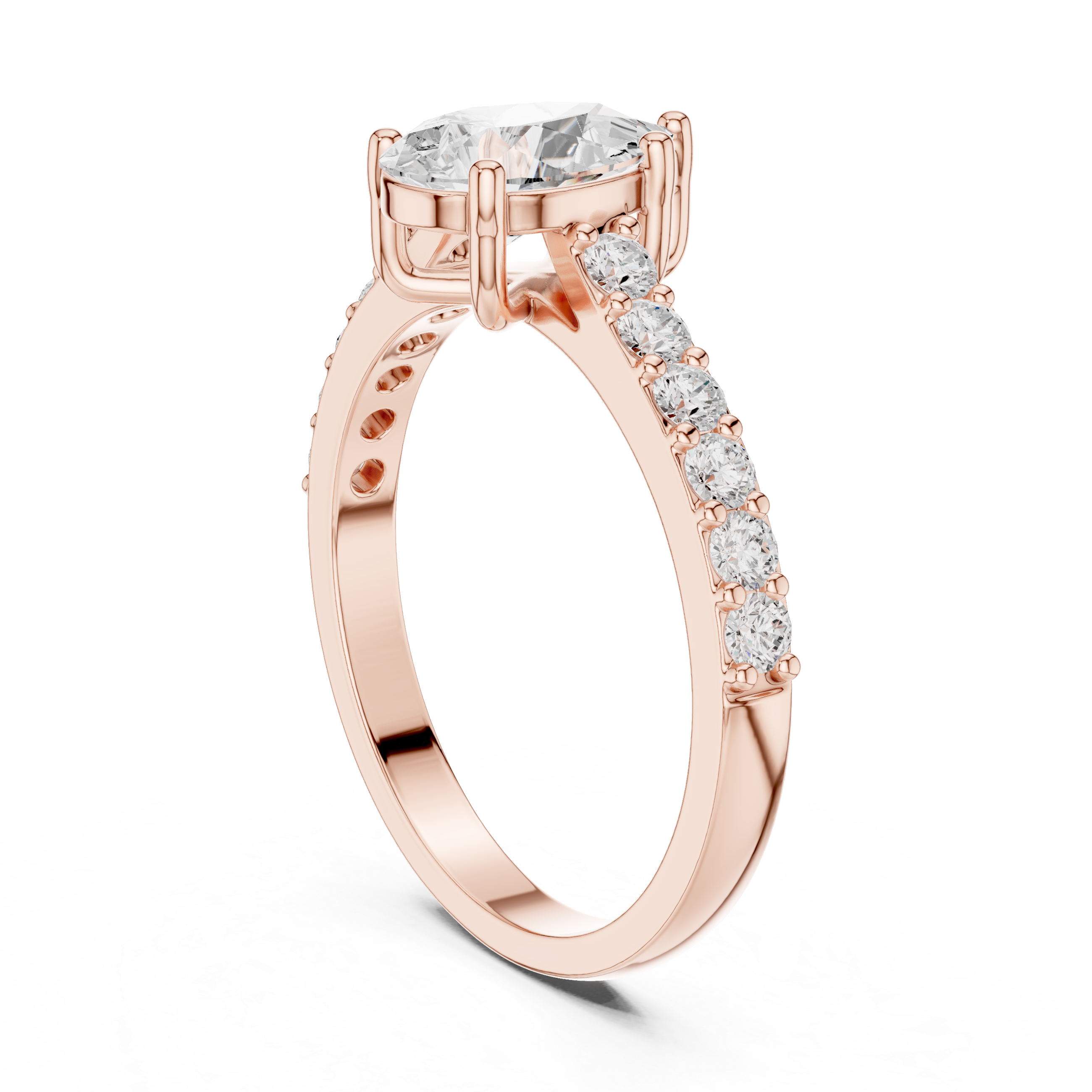 1.44 CT Pear Cut Diamond Pavé Engagement Ring