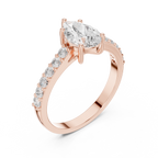 1.44 CT Pear Cut Diamond Pavé Engagement Ring
