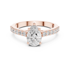 1.44 CT Pear Cut Diamond Pavé Engagement Ring