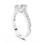 1.44 CT Pear Cut Diamond Pavé Engagement Ring
