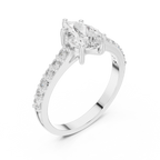 1.44 CT Pear Cut Diamond Pavé Engagement Ring