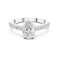 1.44 CT Pear Cut Diamond Pavé Engagement Ring