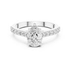 1.44 CT Pear Cut Diamond Pavé Engagement Ring
