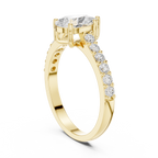 1.44 CT Pear Cut Diamond Pavé Engagement Ring