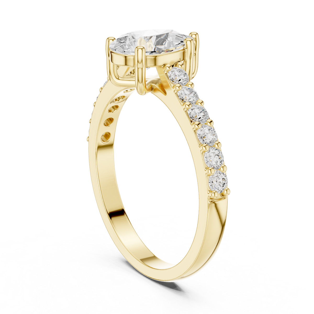 1.44 ct Pear Cut Diamond Pavé with Cathedral Setting Engagement – view 10 of 12, lab grown diamond ring | Jewelix Atelier