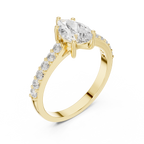 1.44 CT Pear Cut Diamond Pavé Engagement Ring