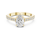 1.44 CT Pear Cut Diamond Pavé Engagement Ring