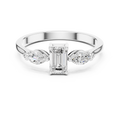 0.55 CT Emerald Cut & Marquise Diamond Three Stone Engagement Ring