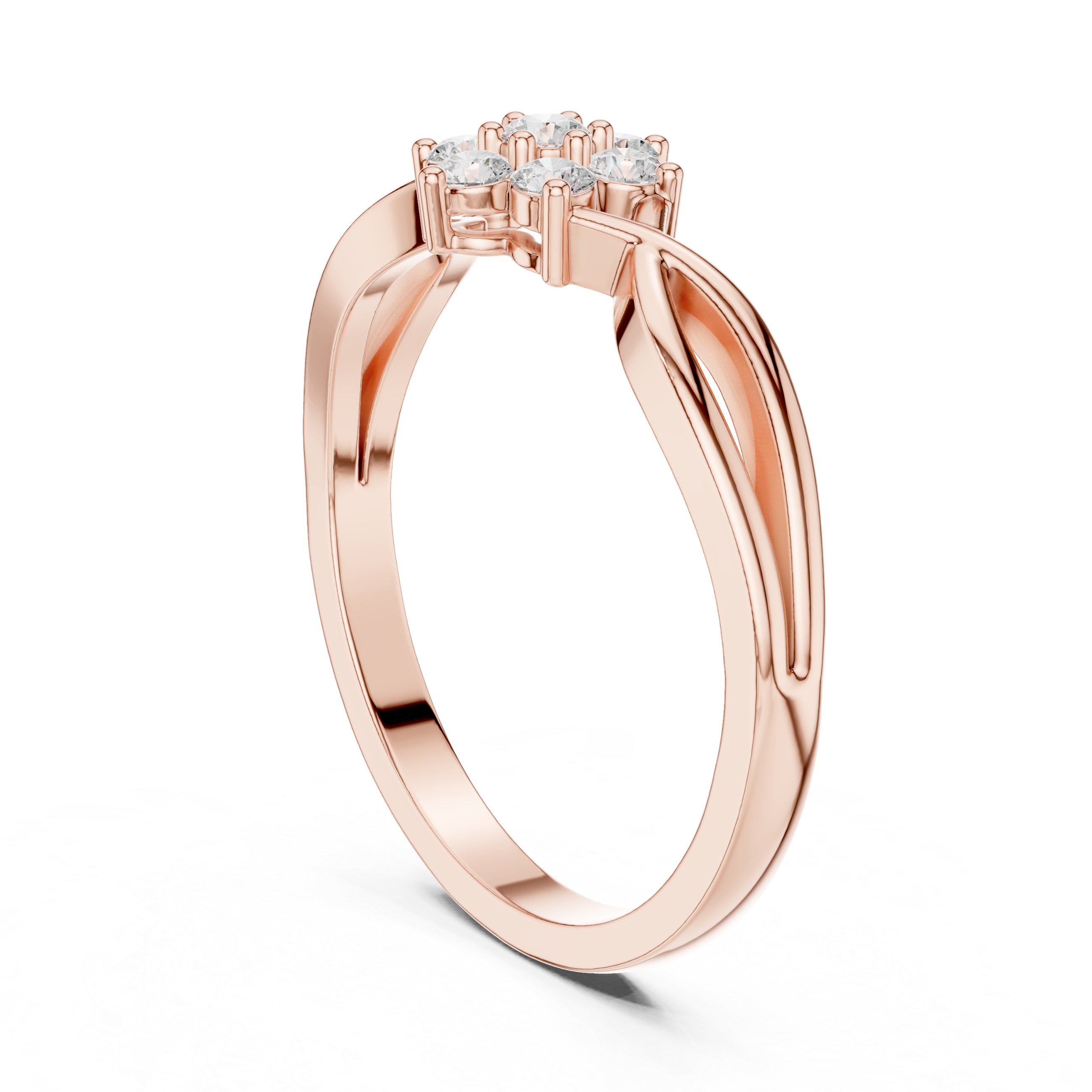 0.19 CT Round Diamond Infinity Twist Ring