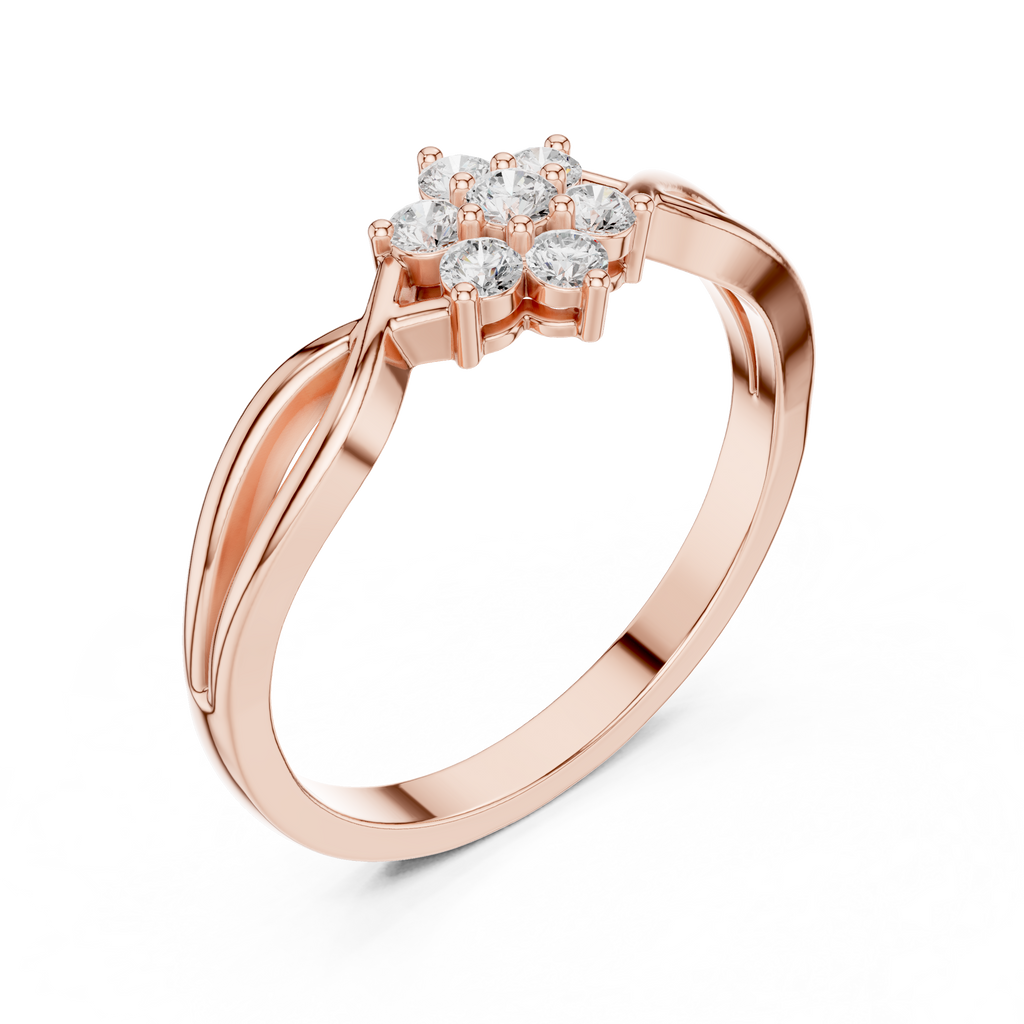 0.19 CT Round Diamond Infinity Twist Ring