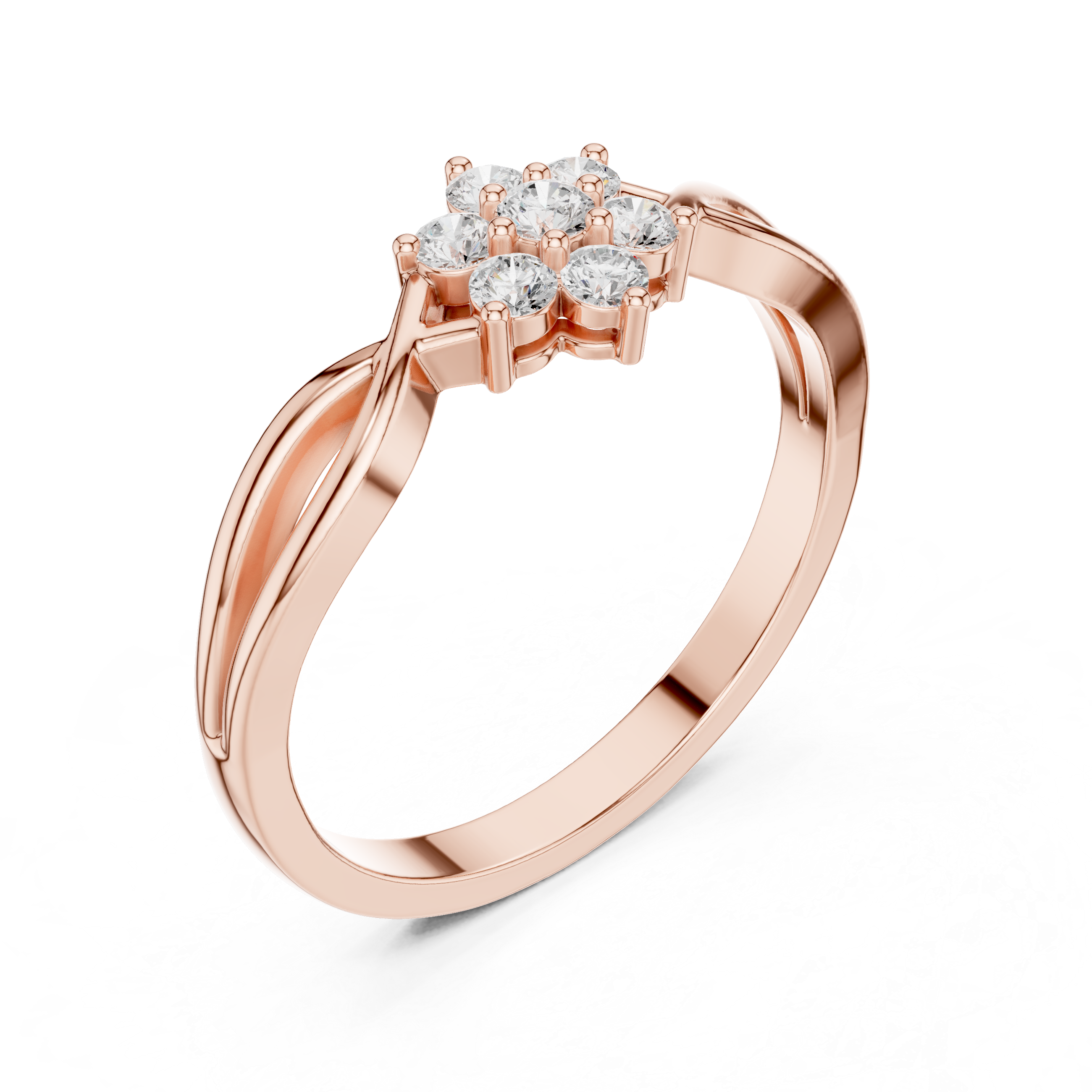 0.19 CT Round Diamond Infinity Twist Ring