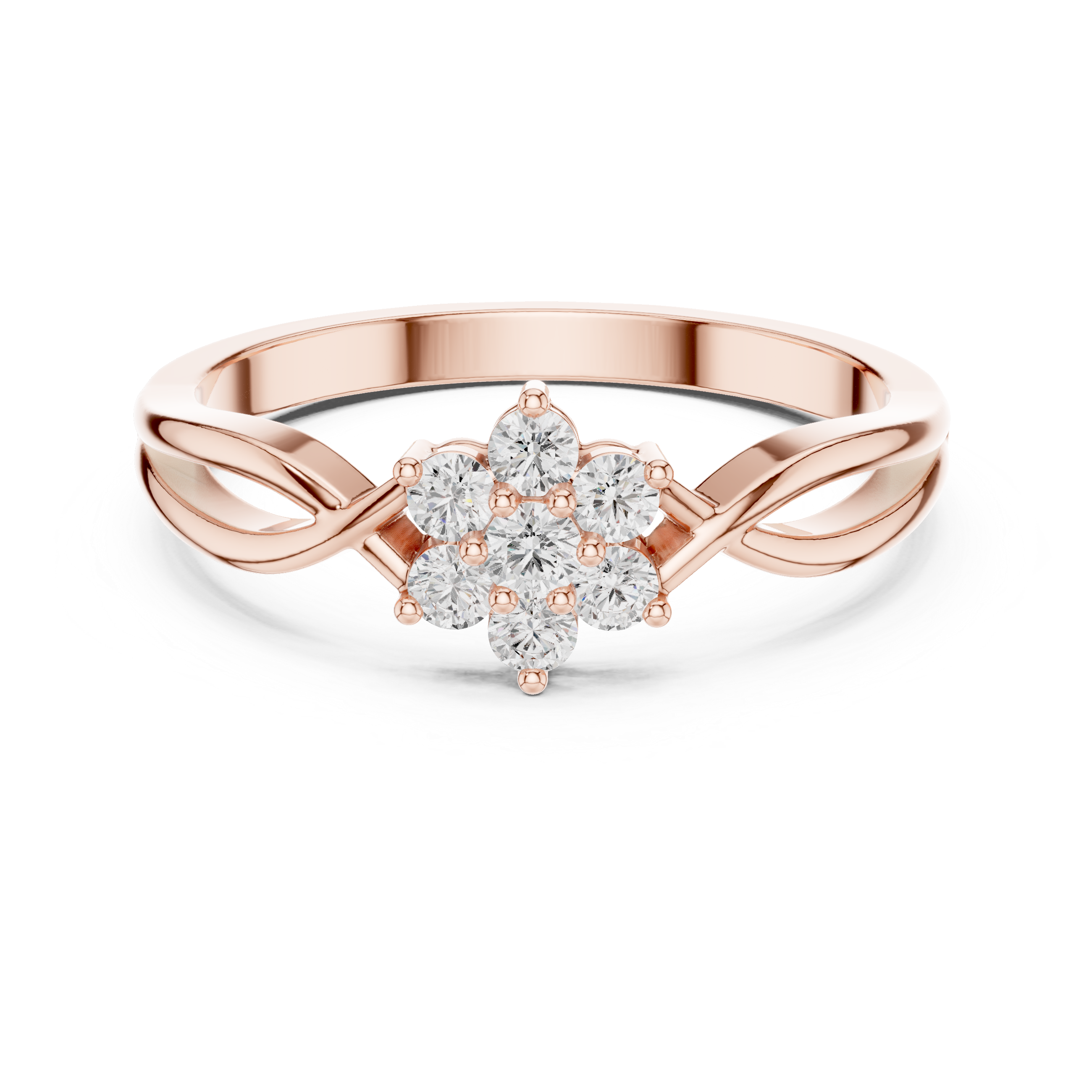 0.19 CT Round Diamond Infinity Twist Ring