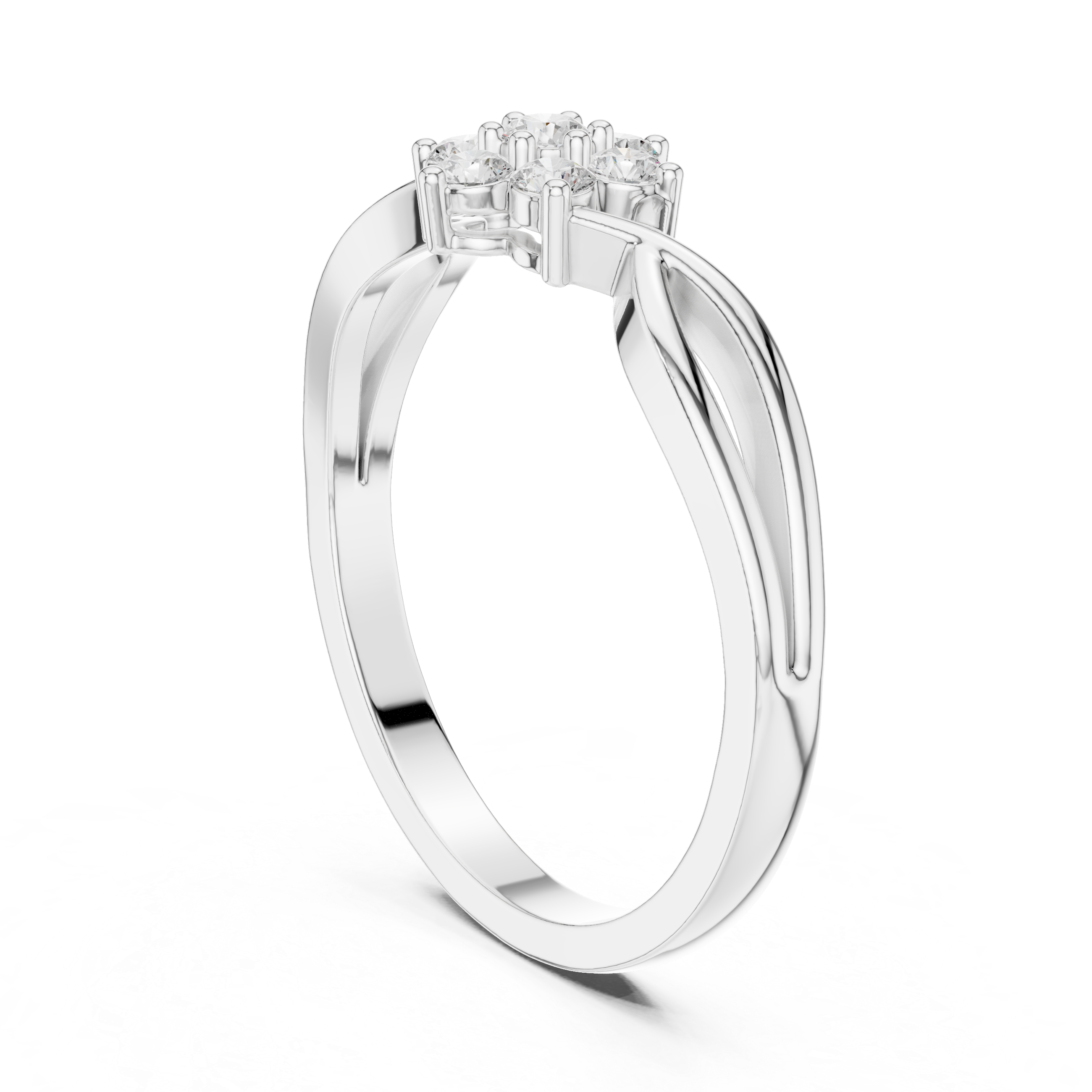 0.19 CT Round Diamond Infinity Twist Ring