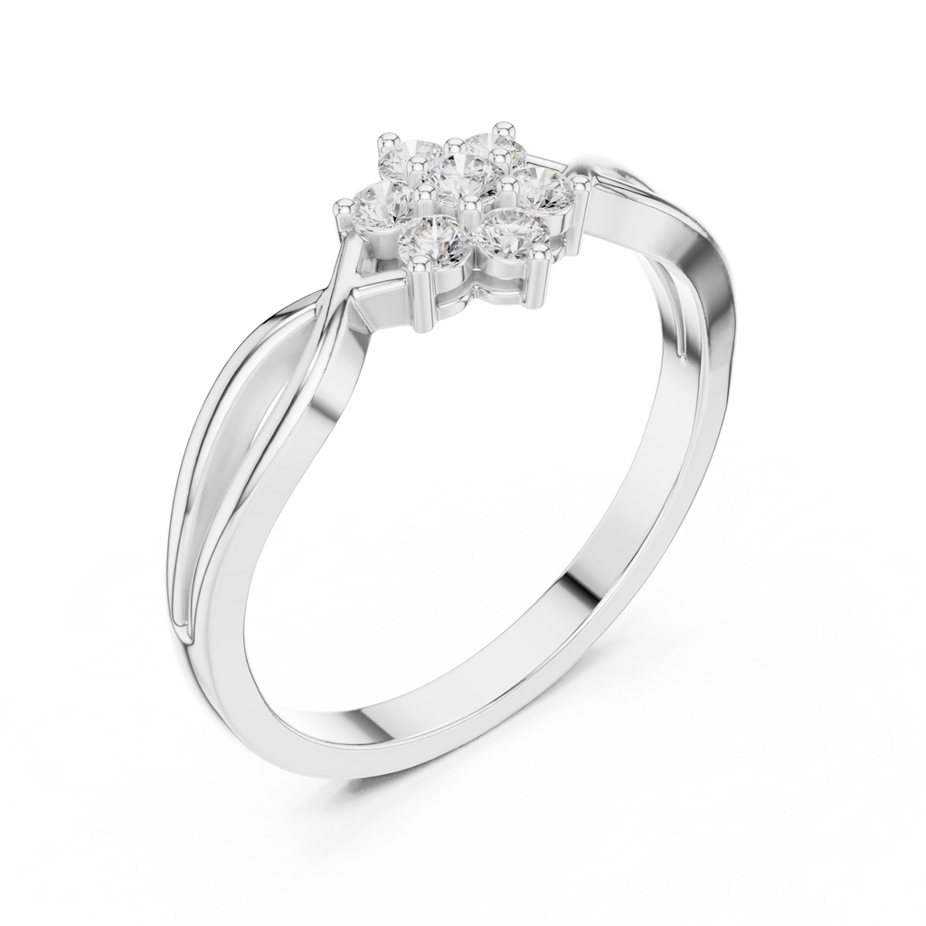 0.19 CT Round Diamond Infinity Twist Ring