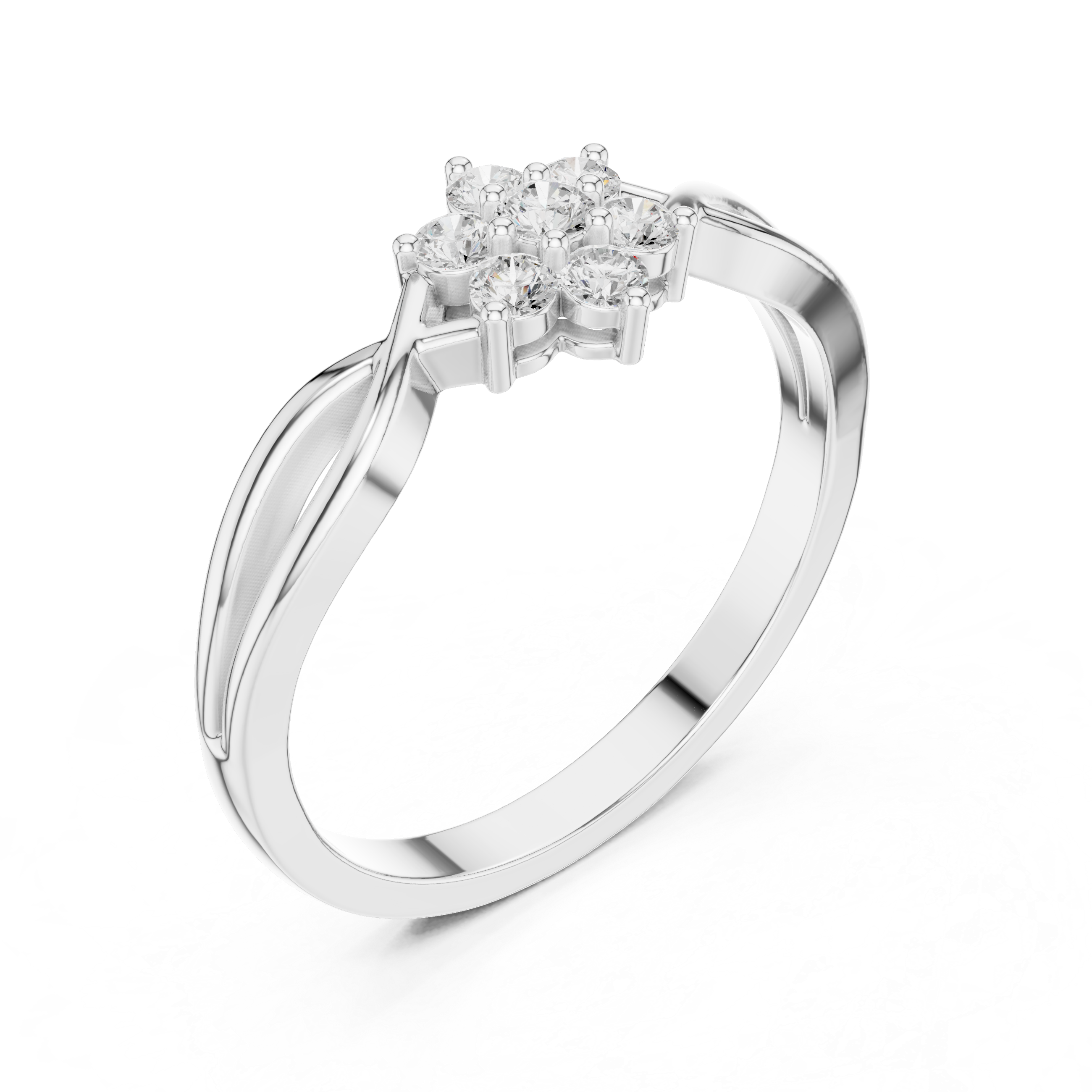 0.19 CT Round Diamond Infinity Twist Ring