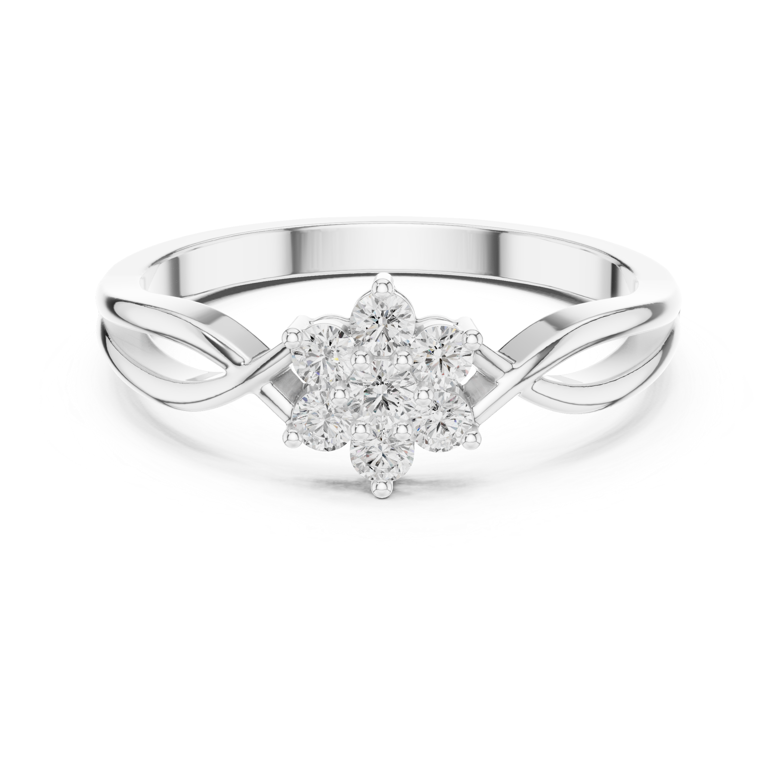 0.19 CT Round Diamond Infinity Twist Ring
