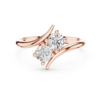 0.60 CT Round Diamond Bypass Two Stone Ring