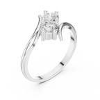0.60 CT Round Diamond Bypass Two Stone Ring