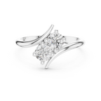 0.60 CT Round Diamond Bypass Two Stone Ring