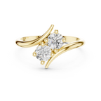 0.60 CT Round Diamond Bypass Two Stone Ring