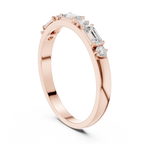 0.36 CT Emerald Cut Diamond Seven Stone Band Ring
