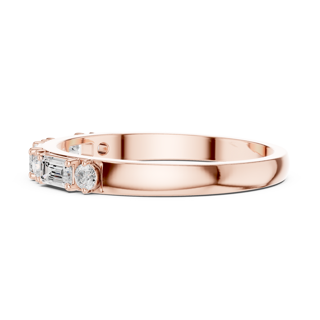 0.36 CT Emerald Cut Diamond Seven Stone Band Ring