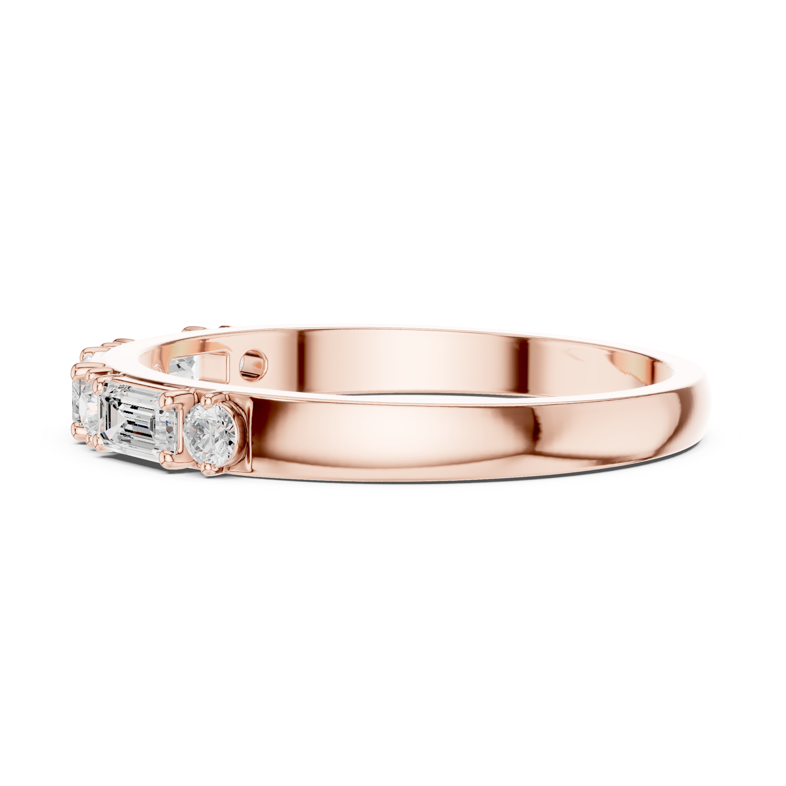 0.36 CT Emerald Cut Diamond Seven Stone Band Ring