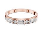 0.36 CT Emerald Cut Diamond Seven Stone Band Ring