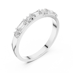 0.36 CT Emerald Cut Diamond Seven Stone Band Ring