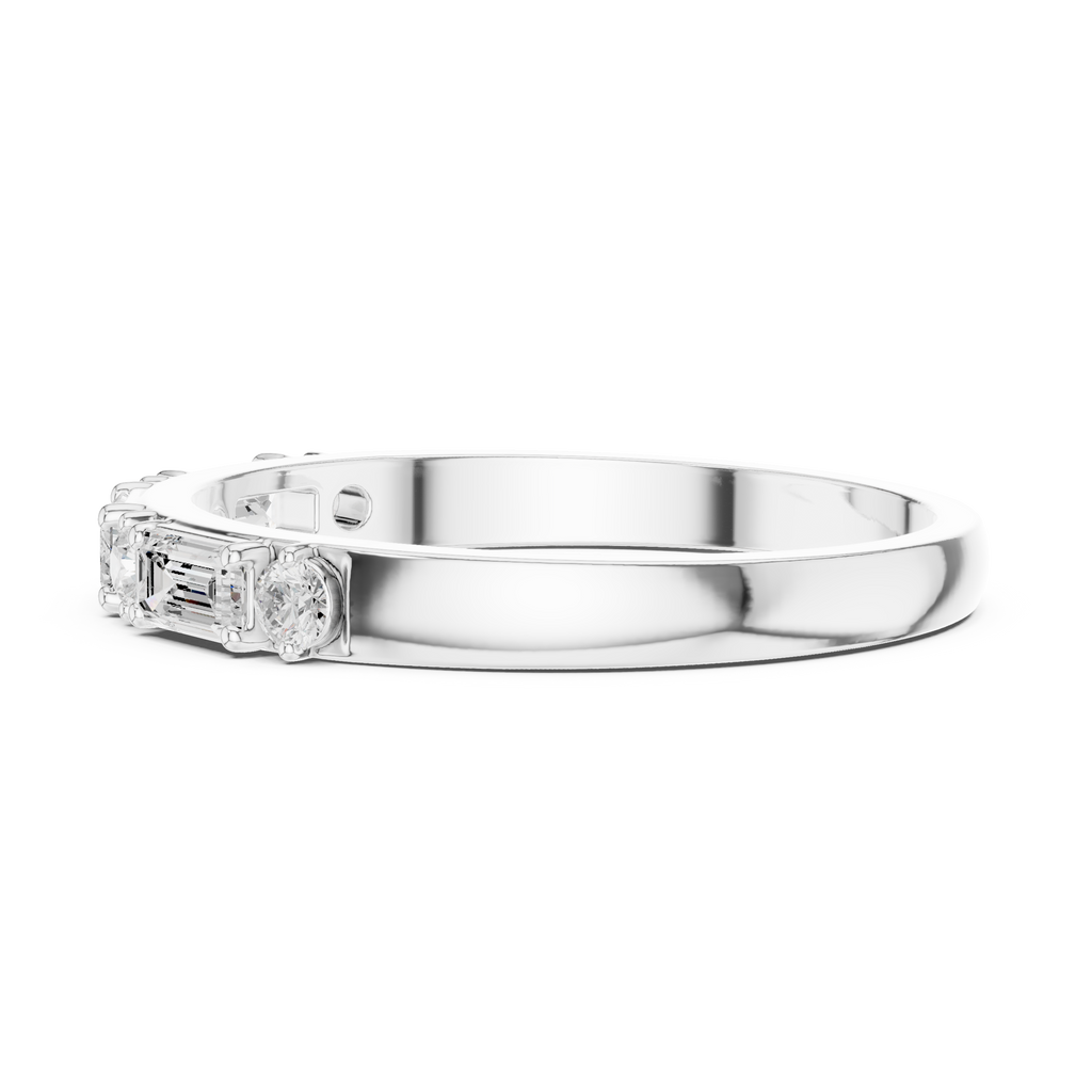 0.36 CT Emerald Cut Diamond Seven Stone Band Ring