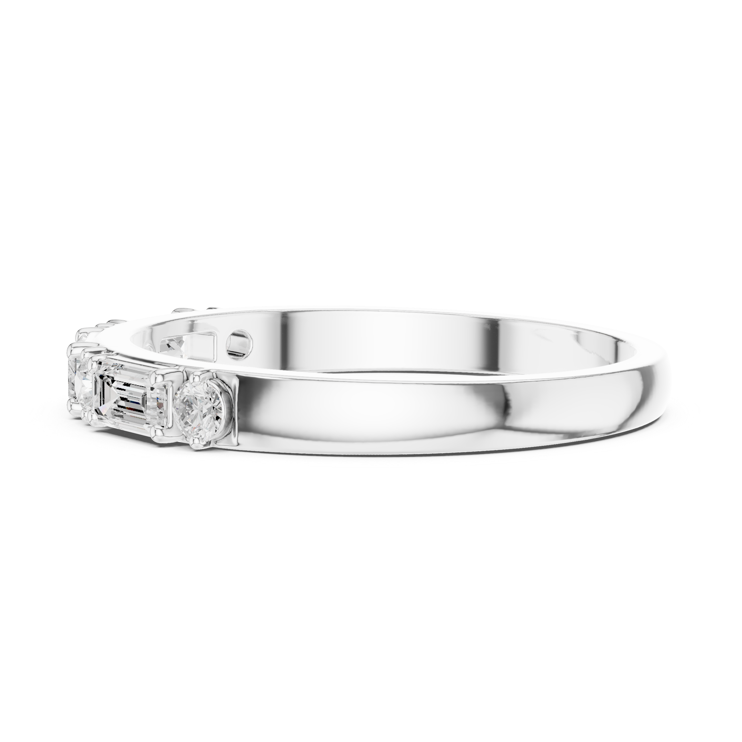 0.36 CT Emerald Cut Diamond Seven Stone Band Ring