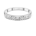 0.36 CT Emerald Cut Diamond Seven Stone Band Ring