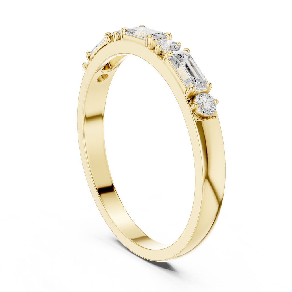 0.36 CT Emerald Cut Diamond Seven Stone Band Ring