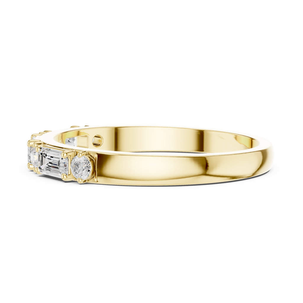 0.36 CT Emerald Cut Diamond Seven Stone Band Ring