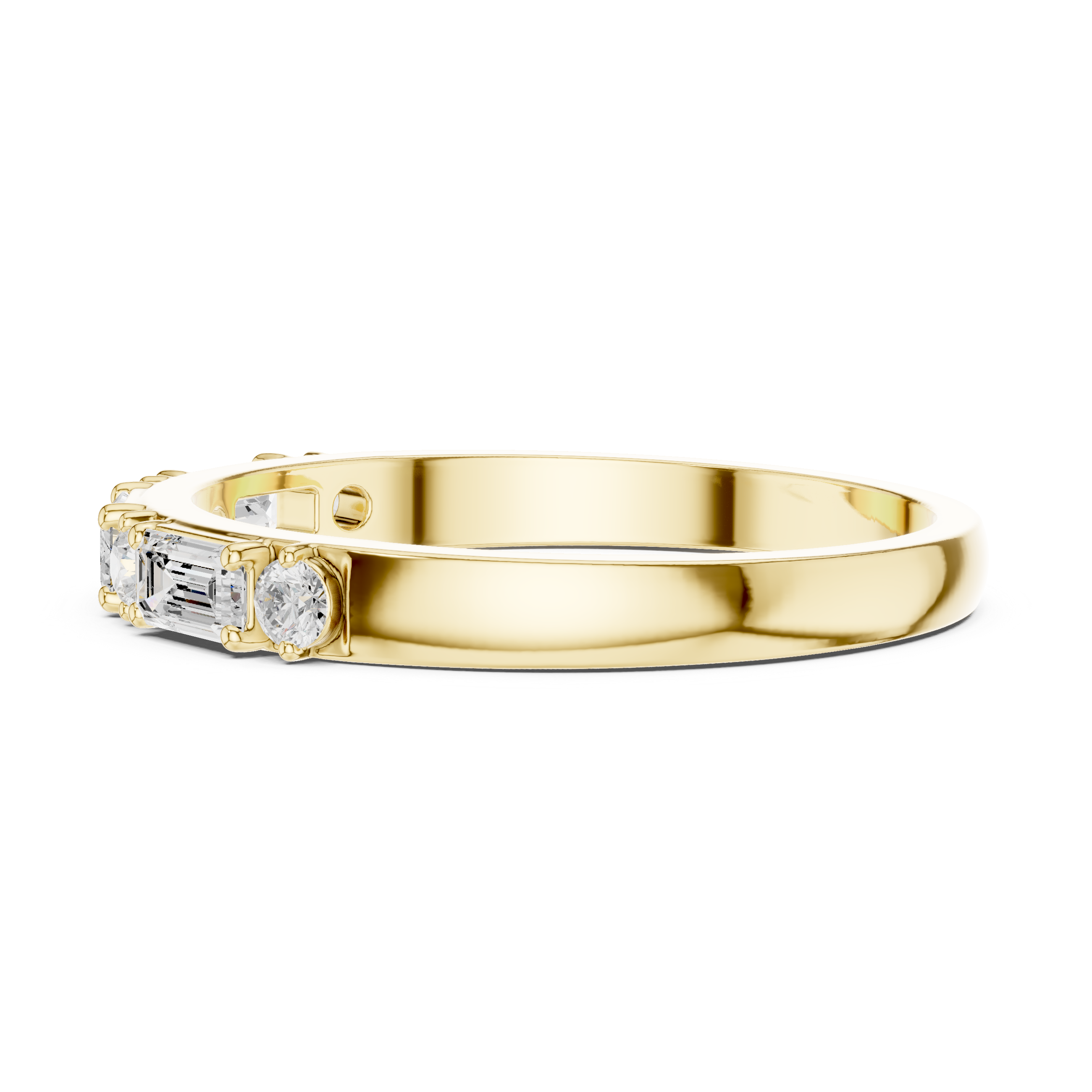 0.36 CT Emerald Cut Diamond Seven Stone Band Ring