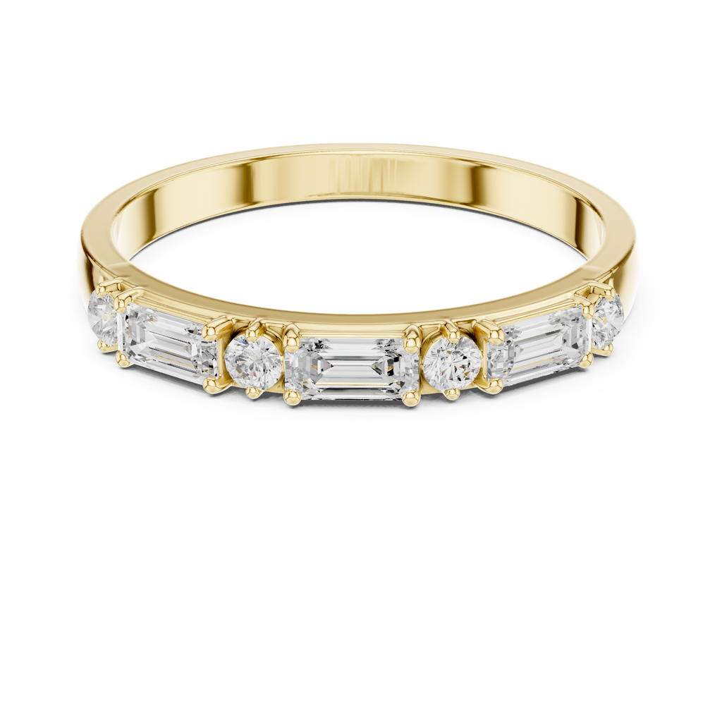 0.36 CT Emerald Cut Diamond Seven Stone Band Ring