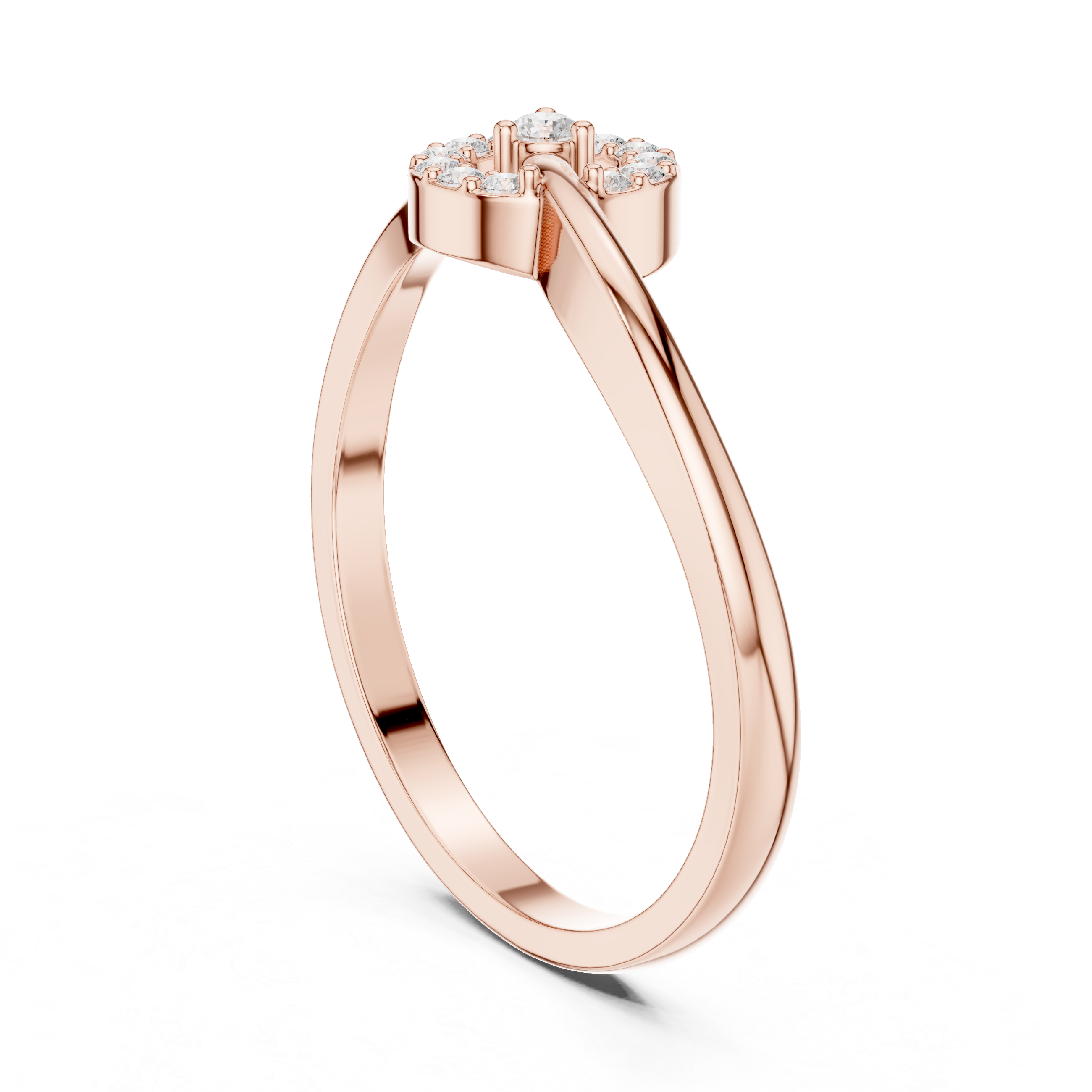 0.09 CT Diamond Circle Ring with Open Shank Design