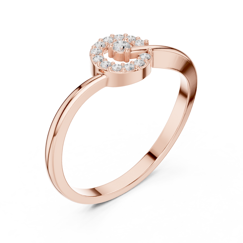0.09 CT Diamond Circle Ring with Open Shank Design