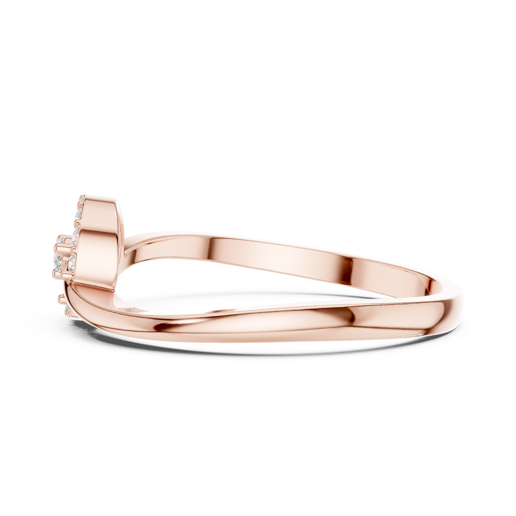 0.09 CT Diamond Circle Ring with Open Shank Design