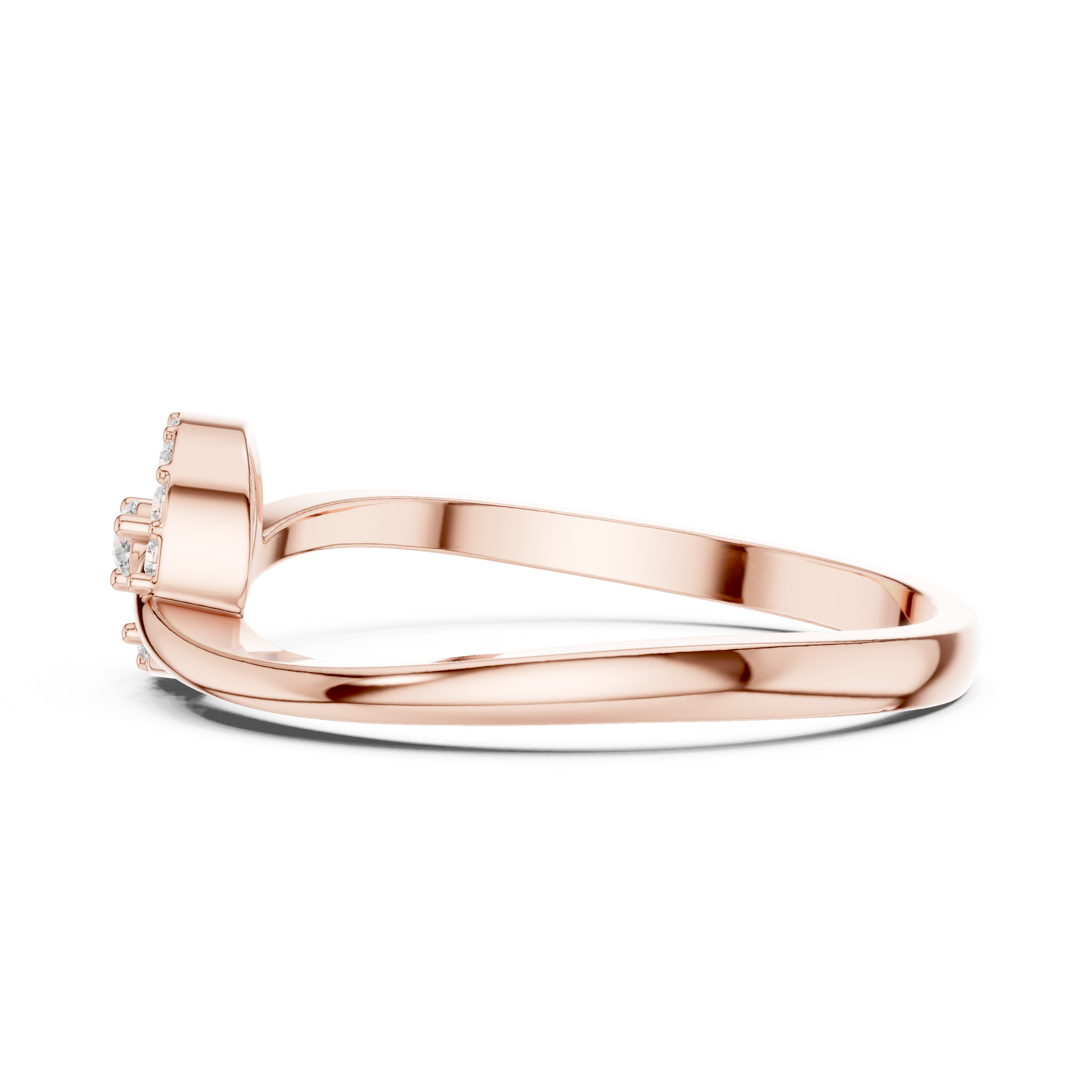 0.09 CT Diamond Circle Ring with Open Shank Design