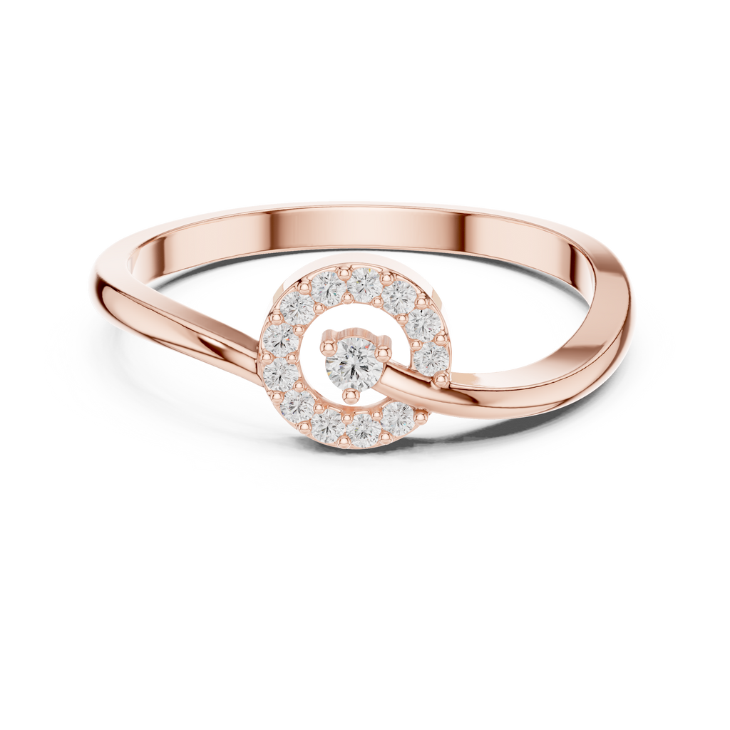 0.09 CT Diamond Circle Ring with Open Shank Design