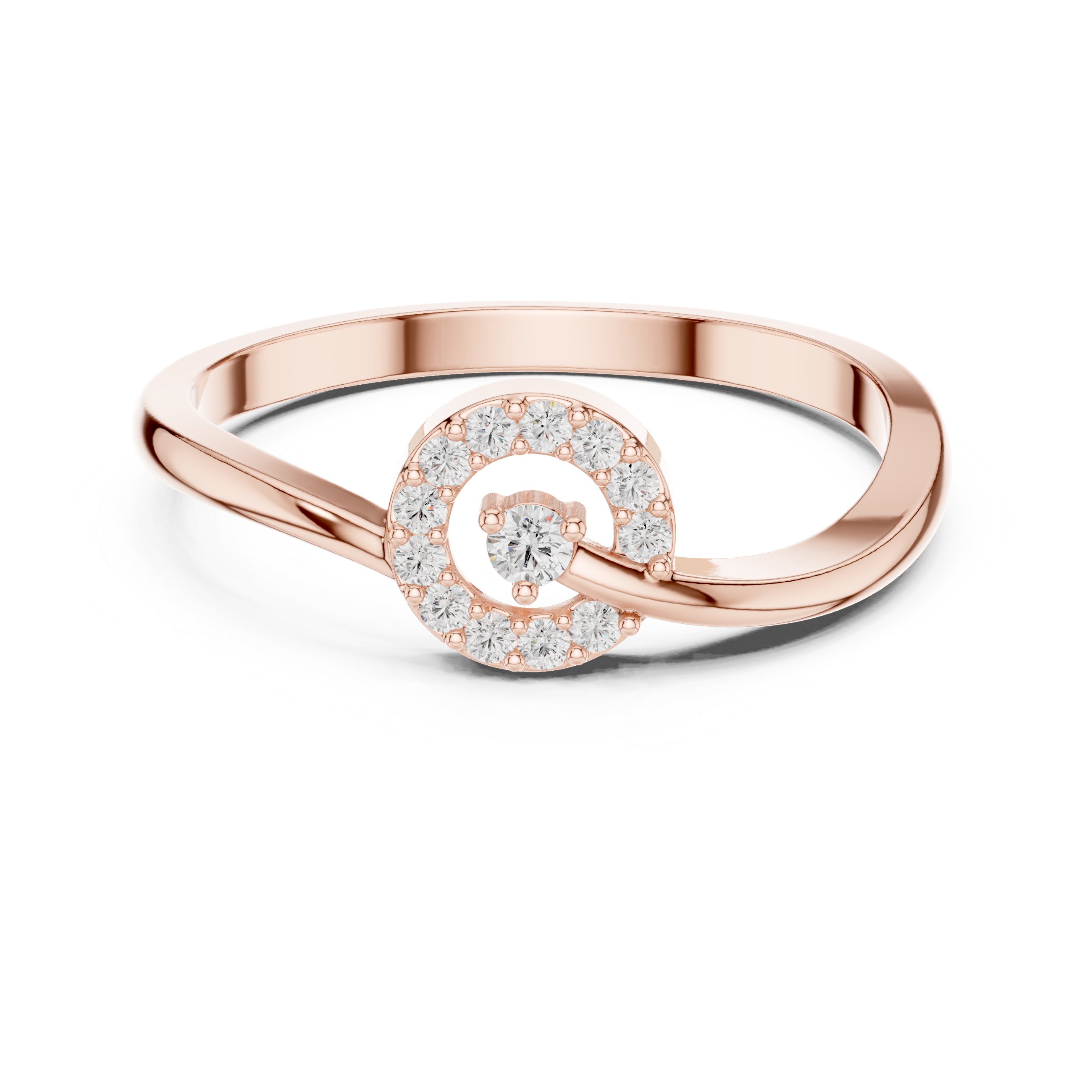 0.09 CT Diamond Circle Ring with Open Shank Design